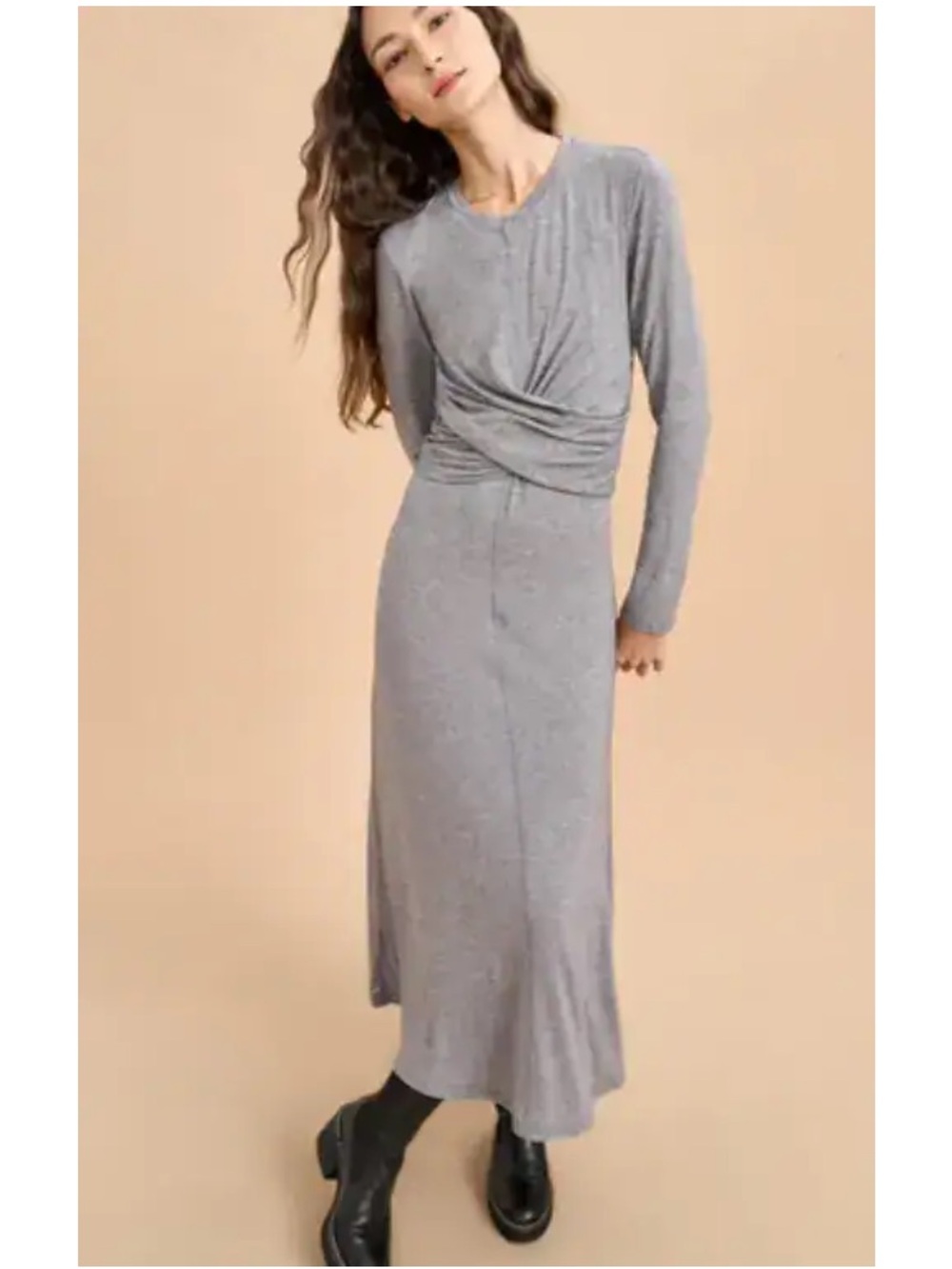 La Ligne New York Gray Knit Angelique Maxi Dress XXS Professional Office Luxury